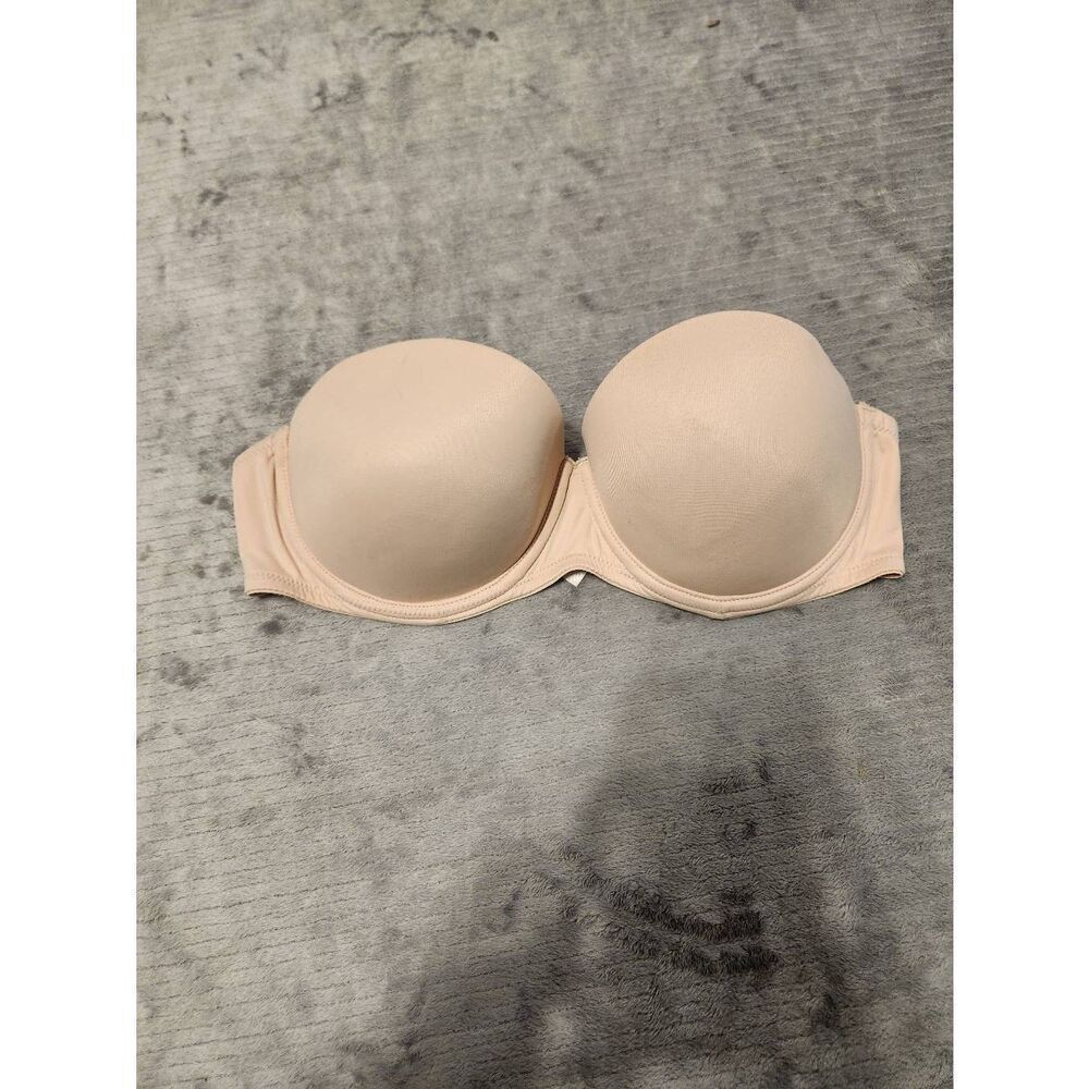 Victoria's Secret PINK Strapless Bra Size 34C Beige Strapless Push Up Bra